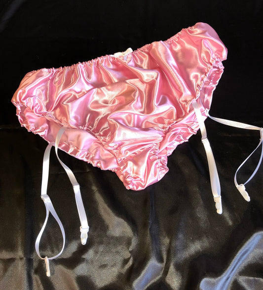 Satin suspender panties