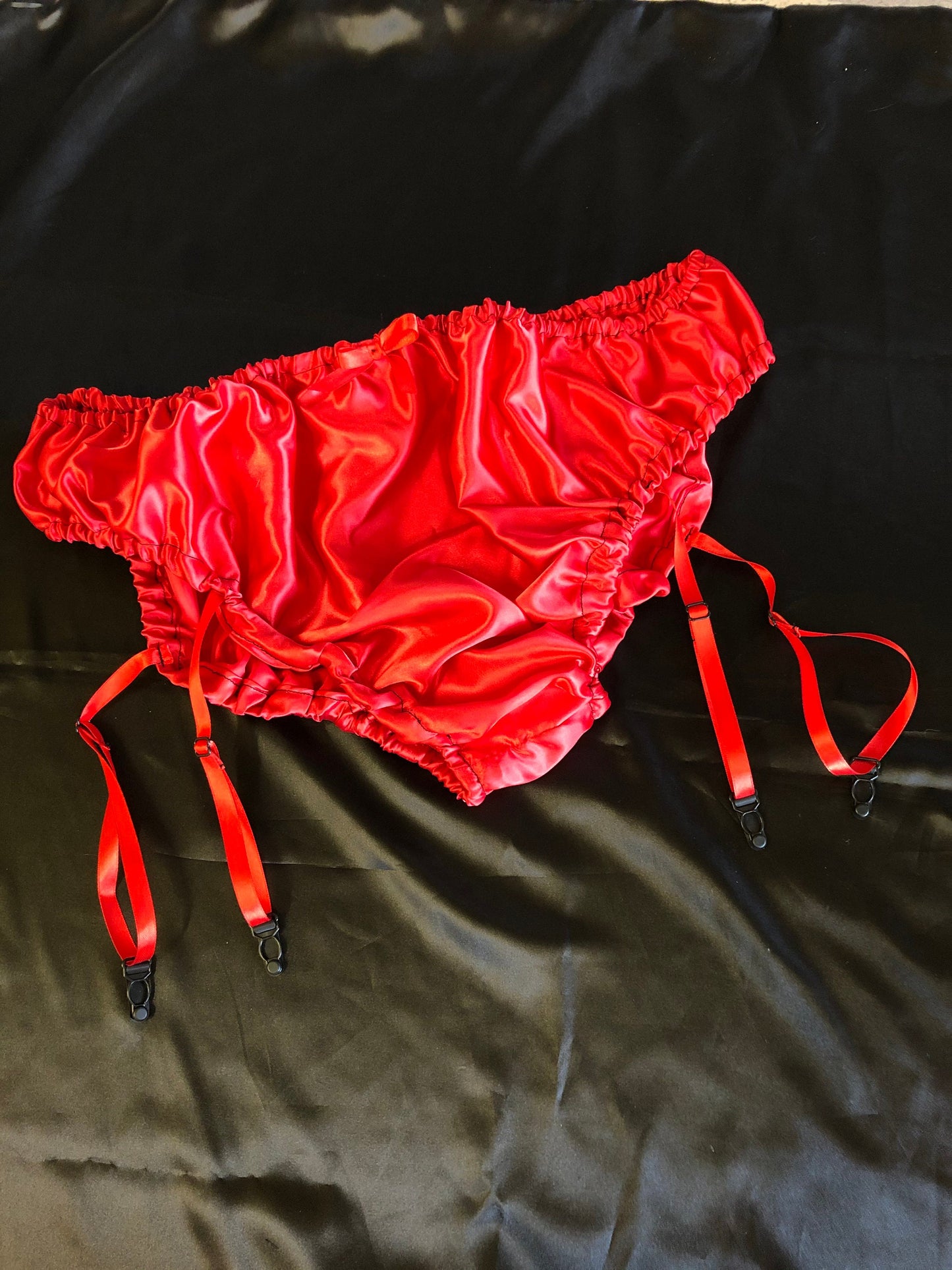 Satin suspender panties