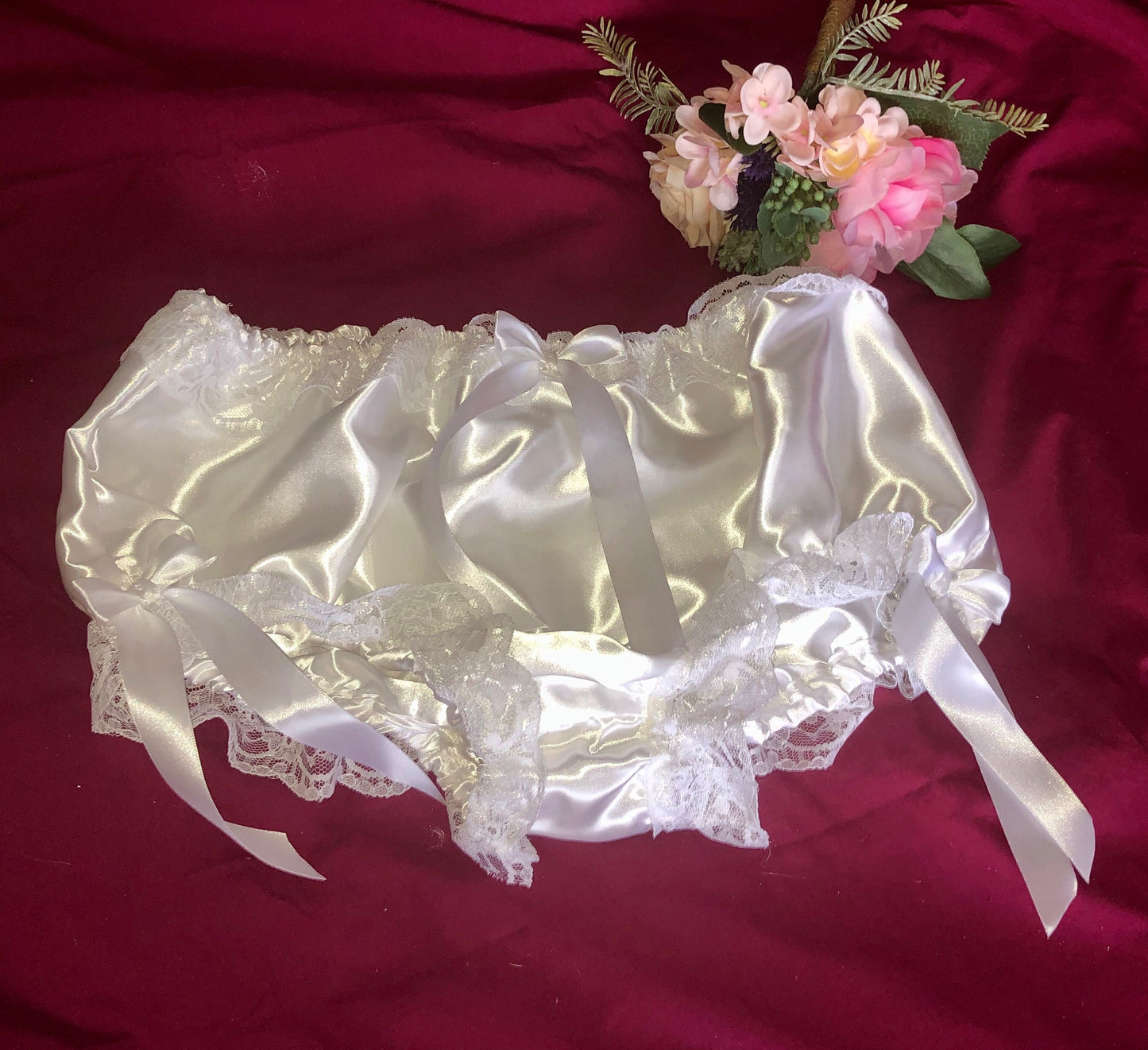 High waisted satin lined satin panties