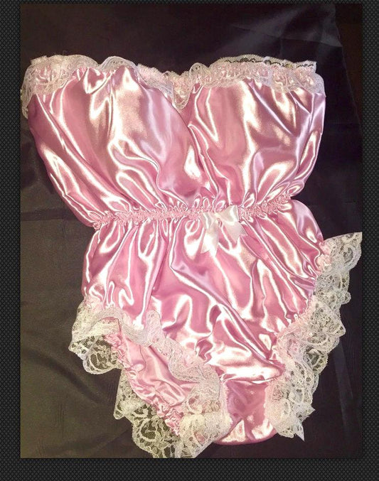 Silky Soft strapless satin romper