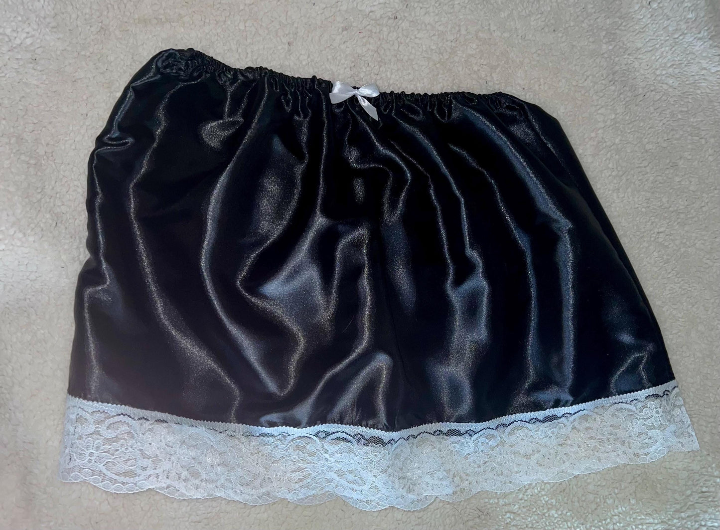 satin mini skirt